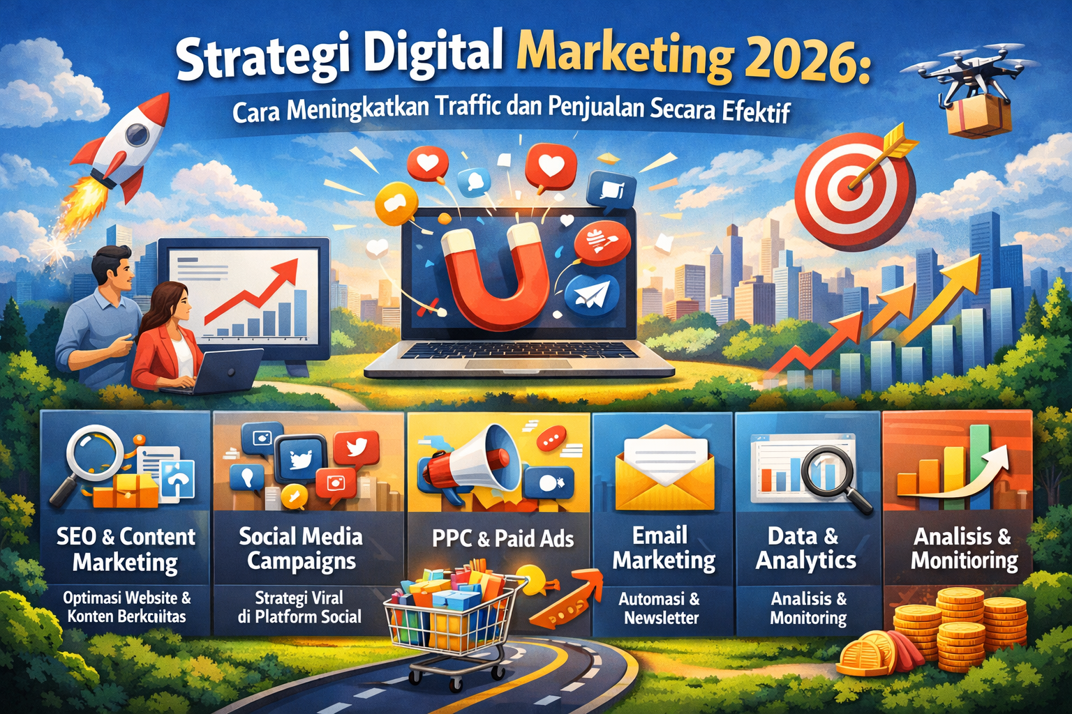 Strategi Digital Marketing 2026: Cara Meningkatkan Traffic dan Penjualan secara Efektif