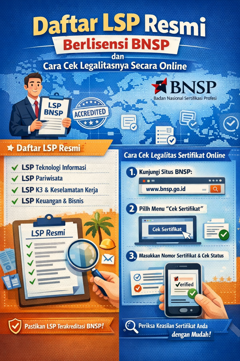 Daftar LSP Resmi Berlisensi BNSP dan Cara Cek Legalitasnya Secara Online