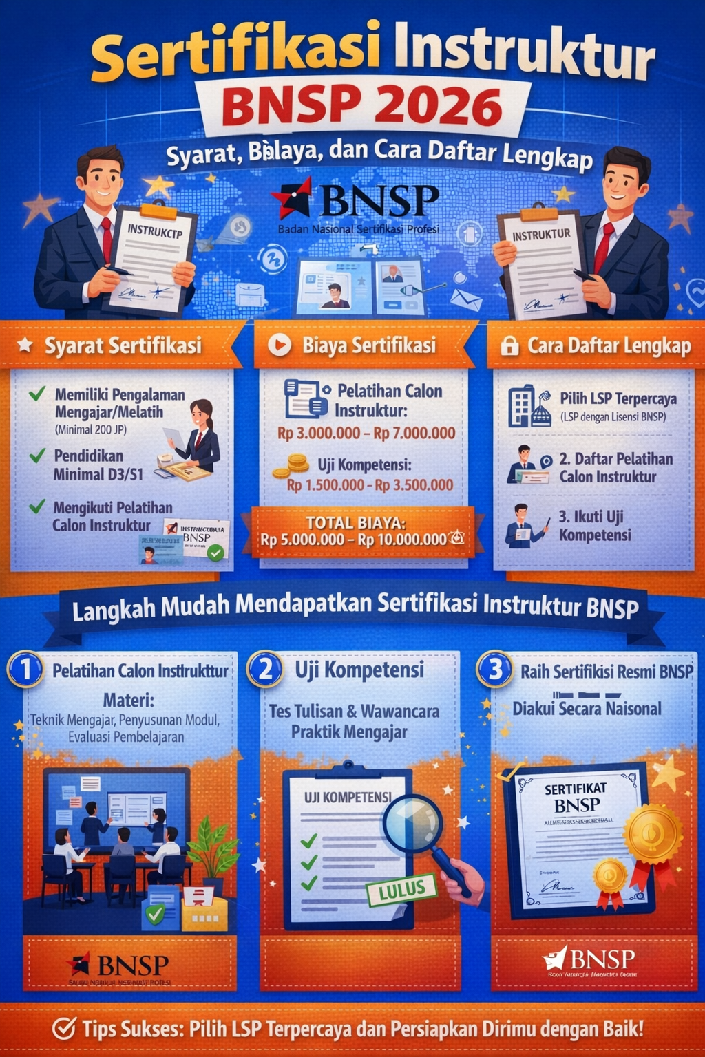 Sertifikasi Instruktur BNSP 2026: Syarat, Biaya, dan Cara Daftar Lengkap