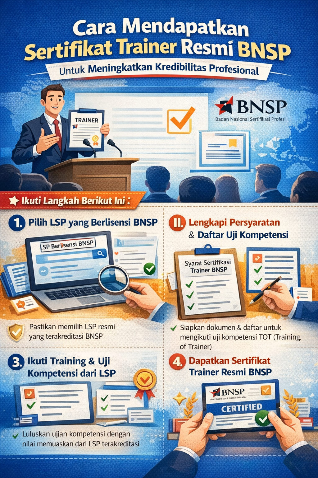 Cara Mendapatkan Sertifikat Trainer Resmi BNSP untuk Meningkatkan Kredibilitas Profesional